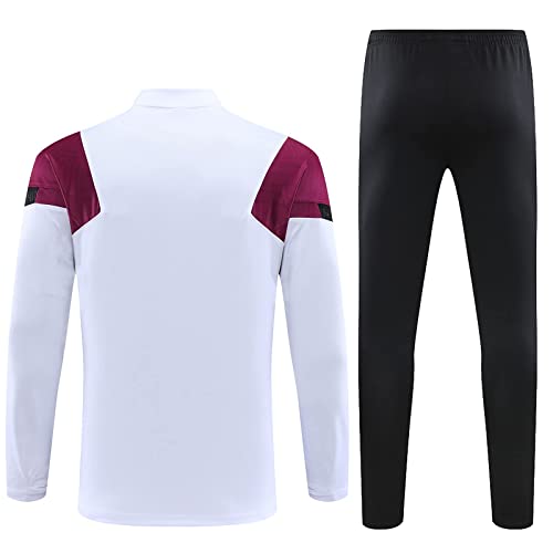 SHCOOCY Chándales de fútbol Portugal para hombre, chándal de entrenamiento de fútbol para club de fútbol PṢG chándal de manga larga para adultos Paris, primavera y otoño unisex (Blanco 2, l)