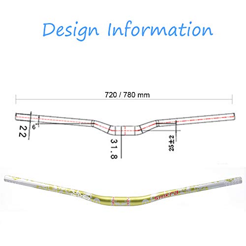 SHIKRA - Manillar de Bicicleta de montaña (31,8 mm, extralargo), Color Verde, tamaño 780mm