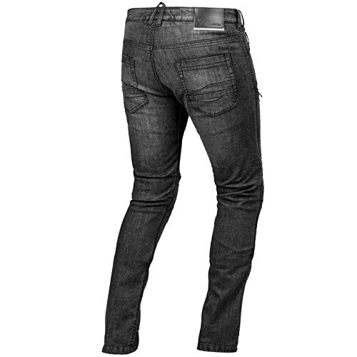 Shima Gravel Vaquero Moto Hombre - Pantalones Jeans Ventilados Slim Fit Hombres con Refuerzos de Kevlar, Prottecion CE de Rodilla y Cadera (Negro, 36)