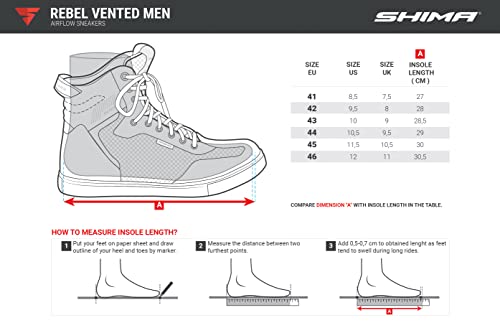 SHIMA Rebel Men Vented, Botas de Motocicleta Hombre, Gris, 44 EU