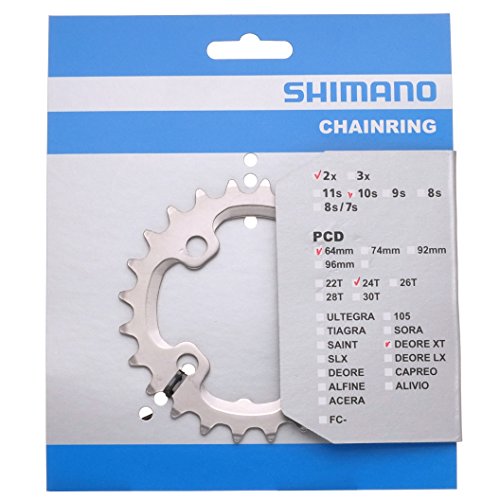 SHIMANO 24D M785 XT (38/24) 10V Plato, Multicolor, Talla Única