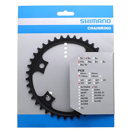 SHIMANO 39D 5800 105 (53/39) Plato, Negro, Talla Única