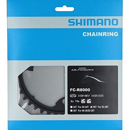 SHIMANO 39D R8000 Ultegra Plato, Unisex Adulto, Gris, 53/39