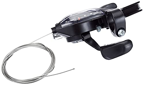 Shimano 5385 Rapid-Fire - Palanca de Mando para Freno (7 velocidades, con indicación de Marcha para Frenos V-Brake, Derecho), Color Negro