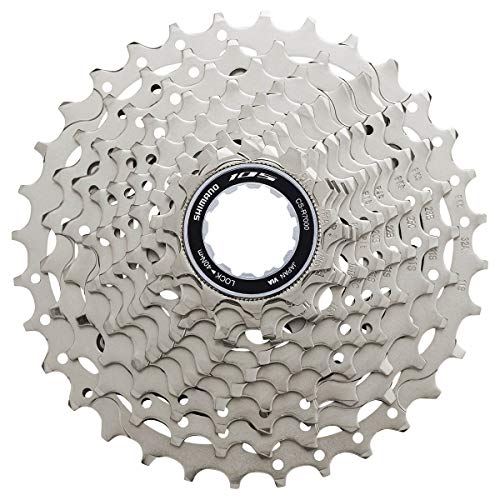 SHIMANO Cassette 105 R7000 11V, 11/32 CSR700011132, Unisex Adulto, Plata, 11-32 Dientes