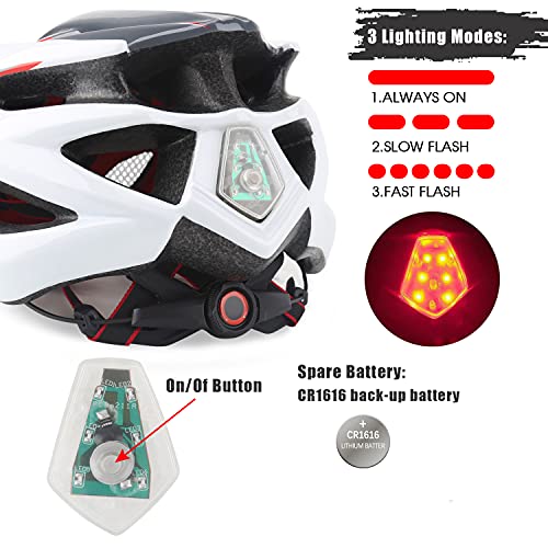 Shinmax Casco Bicicleta Adulto Casco Bicicleta Hombre Mujere Casco Bici con luz Certificado CE,Casco Bicicleta con Visera Ligero Ajustable Casco Bicicleta Montaña para Ciclismo Skateboard 57-62CM