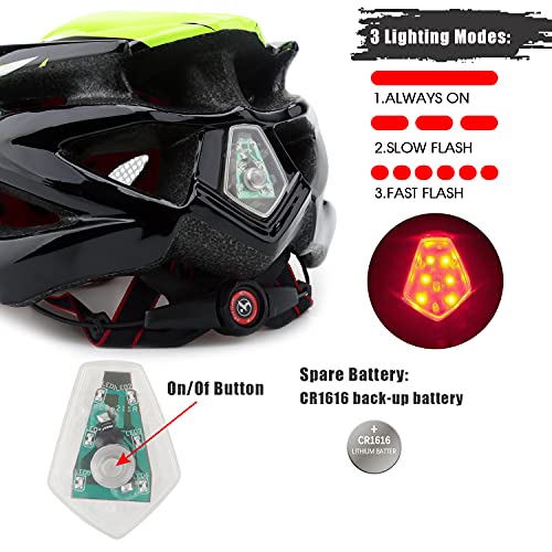 Shinmax Casco Bicicleta Adulto con Visera,Certificado CE Casco de Bicicleta con luz LED Casco Bicicleta Hombre Mujere MTB Casco Bici Casco Ciclismo para Montaña Ajustable Casco para Bicicleta 57-62cm