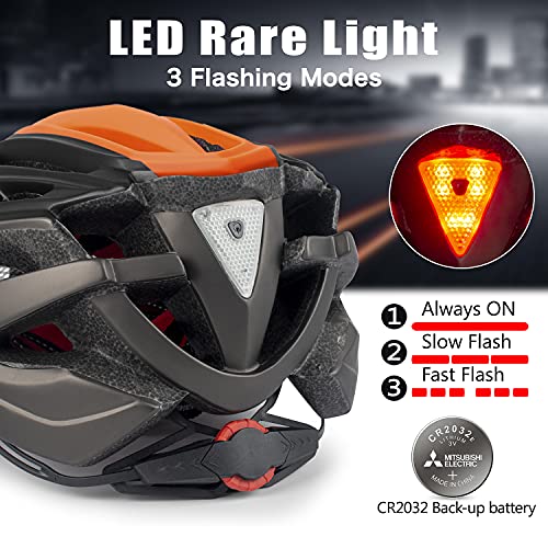 Shinmax Casco Bicicleta con luz, Certificación CE,con Visera Magnética Seguridad Ajustable Desmontable Deporte Gafas de Protección Ligera para Montar Ski & Snowboard Unisex Cascos Bici Adultos NR-096