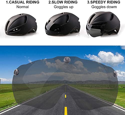 Shinmax Casco Bicicleta,Casco Bicicleta Adulto para con Magnética Visera,Casco MTB con Luz LED Recargable & Cuerda de Seguridad Reflectante,Cascos Bicicleta Montaña,Casco de Bicicleta 57-62CM (RC-088)