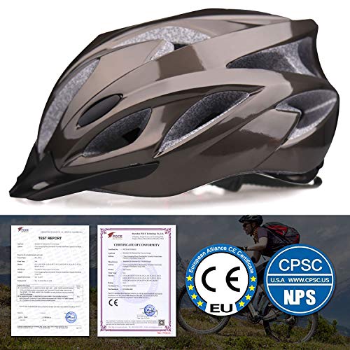 Shinmax Casco de Bicicleta Certificado CE Casco de Bicicleta para Hombre con Visera Desmontable Casco de Ciclismo Ligero Protección Seguridad Tamaño Ajustable Ciclismo Carretera Montaña Adultos