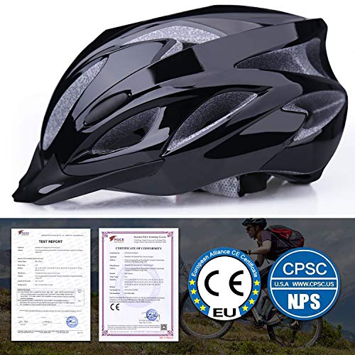 Shinmax Casco de Bicicleta Certificado CE Casco de Bicicleta para Hombre con Visera Desmontable Casco de Ciclismo Ligero Protección Seguridad Tamaño Ajustable Ciclismo Carretera Montaña Adultos