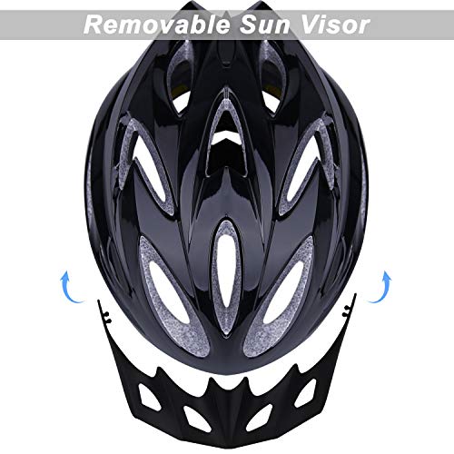 Shinmax Casco de Bicicleta Certificado CE Casco de Bicicleta para Hombre con Visera Desmontable Casco de Ciclismo Ligero Protección Seguridad Tamaño Ajustable Ciclismo Carretera Montaña Adultos