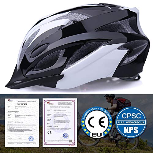 Shinmax Casco de Bicicleta Certificado CE Casco de Bicicleta para Hombre con Visera Desmontable Casco de Ciclismo Ligero Protección Seguridad Tamaño Ajustable Ciclismo Carretera Montaña Adultos