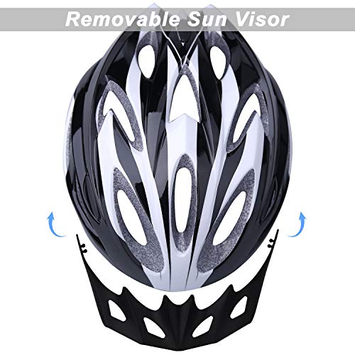 Shinmax Casco de Bicicleta Certificado CE Casco de Bicicleta para Hombre con Visera Desmontable Casco de Ciclismo Ligero Protección Seguridad Tamaño Ajustable Ciclismo Carretera Montaña Adultos