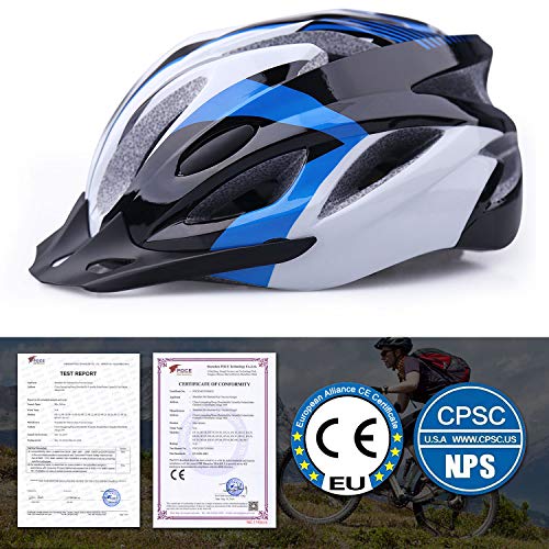 Shinmax Casco de Bicicleta Certificado CE Casco de Bicicleta para Hombre con Visera Desmontable Casco de Ciclismo Ligero Protección Seguridad Tamaño Ajustable Ciclismo Carretera Montaña Adultos