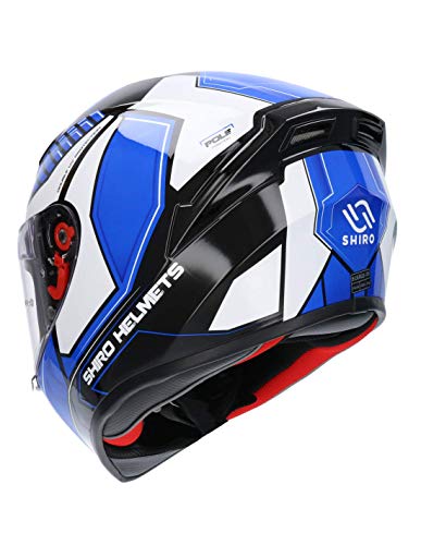 Shiro CASCO INTEGRAL MODELO SH 870 POLE HOMOLOGADO CASCO PARA ADULTO COLOR AZUL M