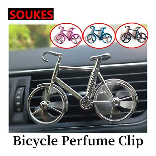 SHOP YJX Coche Bike Outlet Outlet Perfume Clip Decoración para Ford Ranger Mondeo Kuga Fiat 500 Abarth ASHQAI Juke Wrangler 10X7CM (Color : Silver)