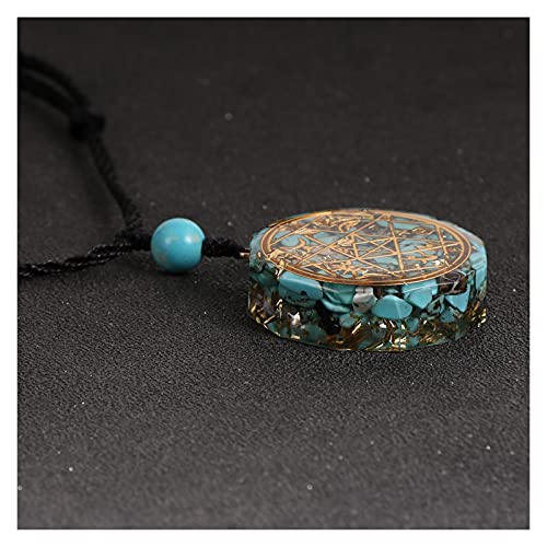 SHOYY Piedra Turquesa Chips Gravel Colgante Collar Reiki Energía Fortune-Tellin Péndulo Joyería (Metal Color : 1)