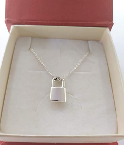 Sicuore Collar Colgante Candado - Plata De Ley 925 Incluye Cadena De Plata De 45cm Y Estuche para Regalo