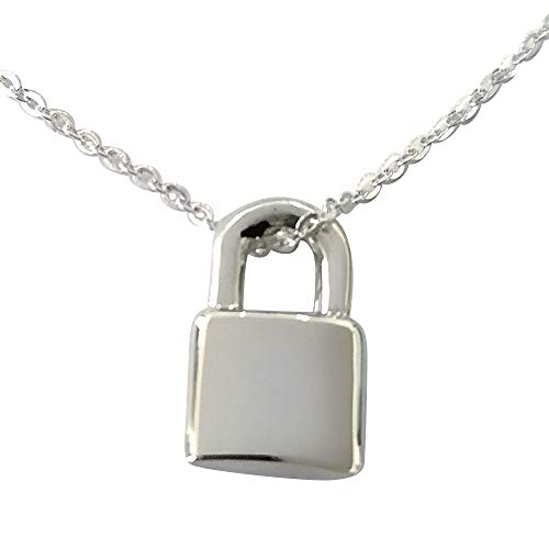 Sicuore Collar Colgante Candado - Plata De Ley 925 Incluye Cadena De Plata De 45cm Y Estuche para Regalo