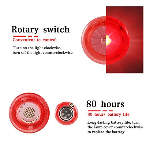 Sidaqi 4 Luces de radios de Bicicleta Rojas con Impermeables, Modo Intermitente Incluido y batería, Luces de Rueda de Bicicleta Frescas para Ciclismo Seguro