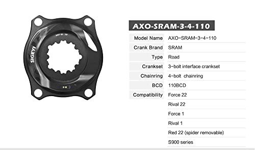 SIGEYI bicicleta araña medidor de potencia AXO Road Bike Power Meter 110BCD para SRAM GXP Red Force Rival Power Meter Road Bike Manivela Soporte Shimano Chainwheel (SRAM 110BCD 4 agujeros)