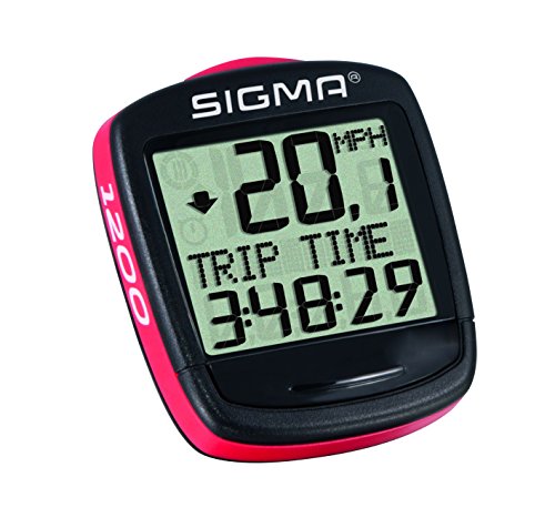 Sigma Elektro  01950 -  Cuentakilómetros de ciclismo, 1200, Negro, Rojo