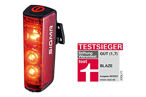 SIGMA SPORT - BLAZE | Faro de bicicleta LED | Faro trasero con batería y con luz de freno que cumple la normativa alemana de tráfico