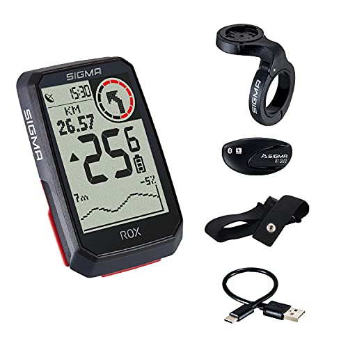 Sigma Sport Rox 4.0 HR Set GPS, Deportes,Ciclismo, Negro, Talla Única