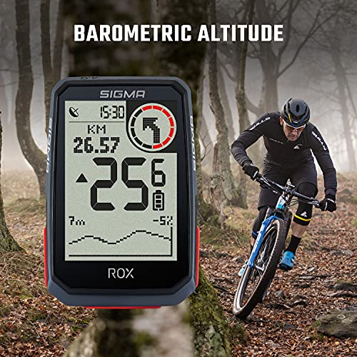 SIGMA SPORT ROX 4.0 Negro | Ciclocomputador inalámbrico GPS y navegación, con soporte GPS | Navegación GPS en exteriores con altimetría