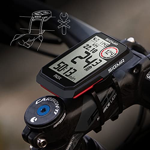 SIGMA SPORT ROX 4.0 Negro | Ciclocomputador inalámbrico GPS y navegación, con soporte GPS | Navegación GPS en exteriores con altimetría