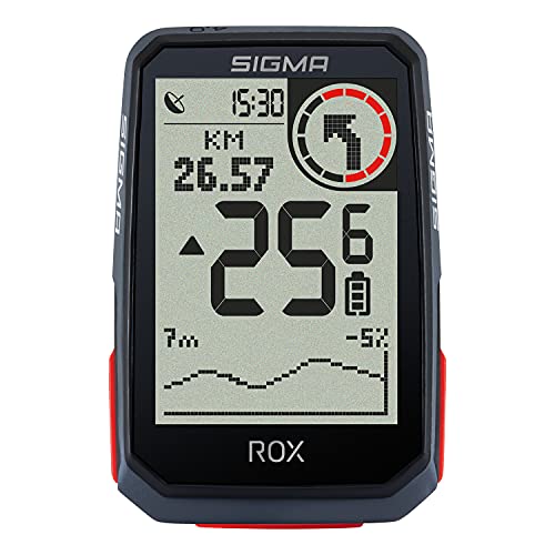 SIGMA SPORT ROX 4.0 Negro | Ciclocomputador inalámbrico GPS y navegación, con soporte GPS | Navegación GPS en exteriores con altimetría