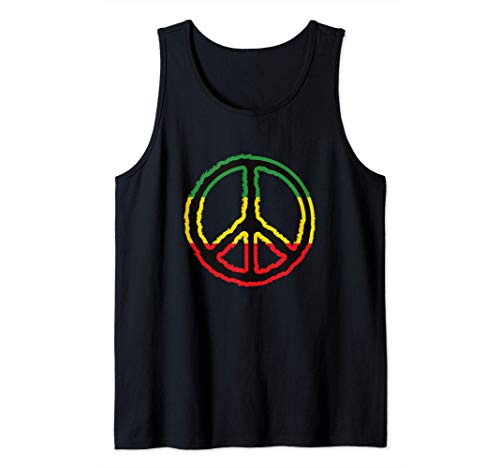 Signo Paz Amor Reggae Símbolo Paz Jamaica Hippie Rasta Camiseta sin Mangas