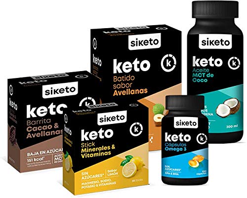 SIKETO - Minerales y vitaminas, Magnesio, sodio, potasio y vitaminas C, B1, B6, B12, Caja con 20 Sticks, Complemento alimenticio para dieta cetogénica (keto)