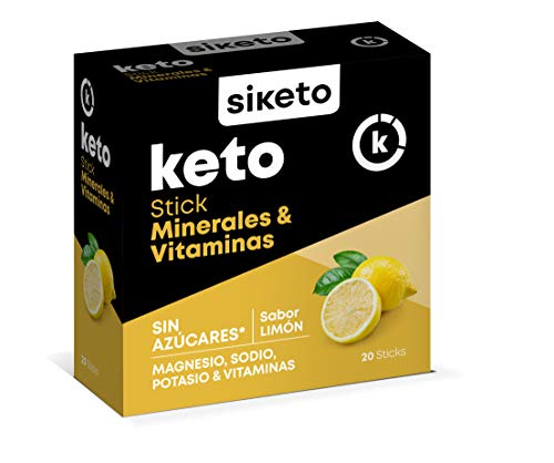 SIKETO - Minerales y vitaminas, Magnesio, sodio, potasio y vitaminas C, B1, B6, B12, Caja con 20 Sticks, Complemento alimenticio para dieta cetogénica (keto)