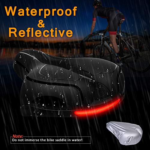 Sillín de Bicicleta Cómodo Impermeable, LEMEGO Sillín Bicicleta MTB Gel Hombre Mujer Cojín Asiento Bici Reflectante Transpirable Ergonómico Sillín Ciclismo para Bicicleta Montaña Carretera Estatica