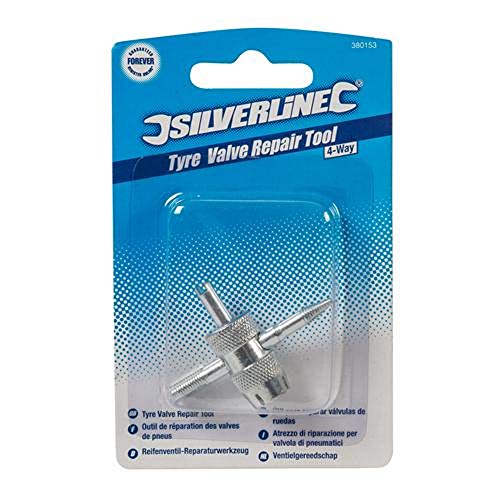 Silverline 380153 - Herramienta para Reparar válvulas de neumáticos (4 Llaves)