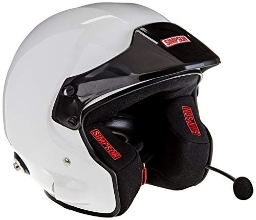 Simpson AA0130EG2M570018 Rally 8859 Casco con Pico, Blanco, M