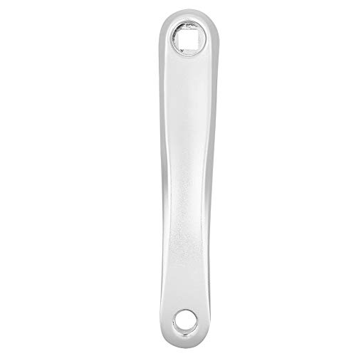 Sistema de cadena inestable izquierda de la aleación de aluminio del brazo de manivela de la biela 170m m reemplazo para la bicicleta de camino de MTB, agujero rombal cuadrado(Silver-Square Hole)