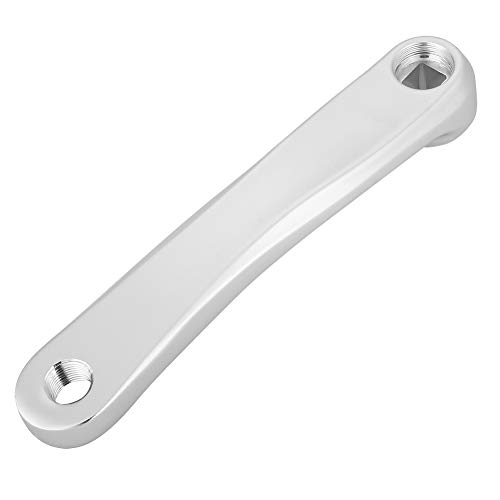 Sistema de cadena inestable izquierda de la aleación de aluminio del brazo de manivela de la biela 170m m reemplazo para la bicicleta de camino de MTB, agujero rombal cuadrado(Silver-Square Hole)