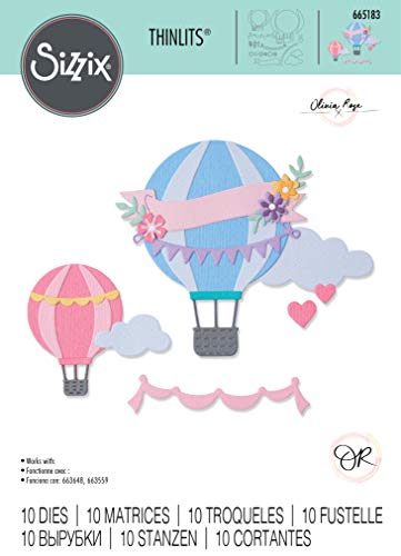 Sizzix 665183-Set de Troqueles Thinlits (10 Unidades, Globo de Aire Caliente), Multicolor, Talla única