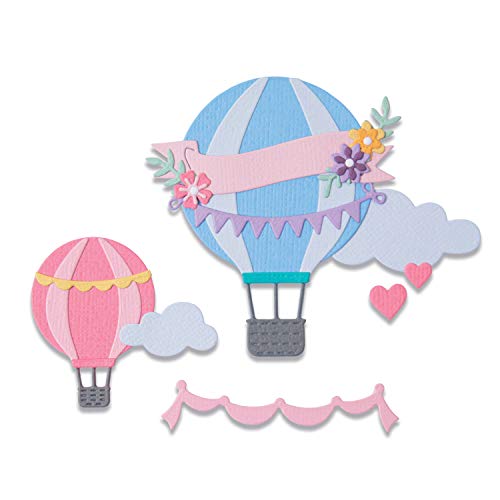 Sizzix 665183-Set de Troqueles Thinlits (10 Unidades, Globo de Aire Caliente), Multicolor, Talla única