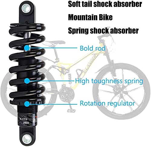 SJHFG MTB MTB Bicicletas Amortiguador Trasero Primavera, 125 mm / 150 mm / 165 mm / 190 mm de Bicicletas Soft Tail Suspension buje y el Tornillo Accesorios Accesorios para Bicicletas