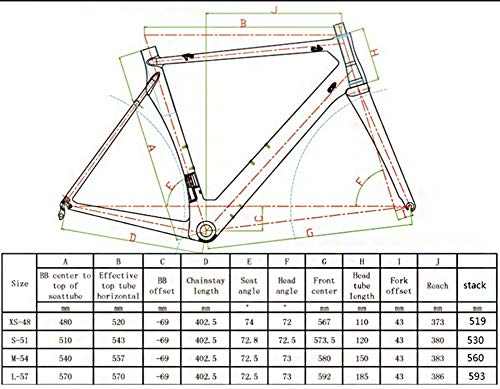 SJSF Y BXT Nuevo Cuadro De Bicicleta De Carbono Ultraligero Carbono Carretera Marco 700C * 32Mm Completa Carbono Carretera Marco Bicicleta Cuadro, Asiento De Horquilla,51CM