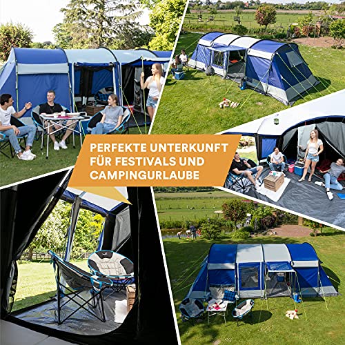 skandika Montana Sleeper - Tienda de campaña Familiar para 8-10 Personas - cabinas oscuras para Dormir - Columna de Agua de 5.000 mm (Sleeper 10 pers.)