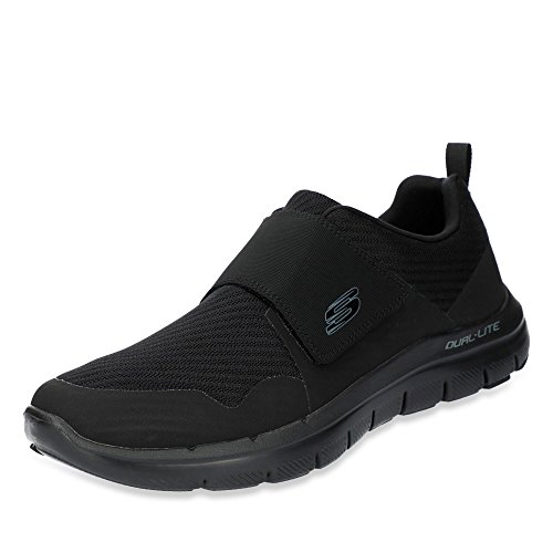 Skechers 52183, Zapatillas con Velcro Hombre, Negro, 43 EU