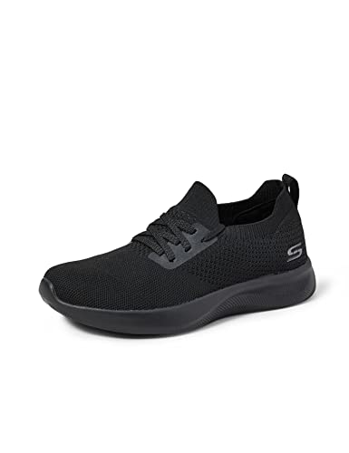 Skechers Bobs Squad 2-Shot Caller, Zapatillas Mujer, Negro (BBK Black Engineered Knit/Trim), 37.5 EU