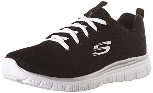 Skechers Graceful-Get Connected, Zapatillas Mujer, Negro (BKW Black Mesh), 41 EU