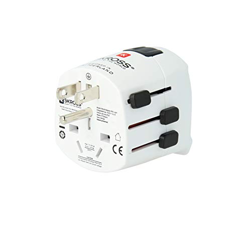 SKROSS | 1.103150 | Pro Light | Adattatore Universale da Viaggio con Schuko. Tensione e Potenza: 100V – 630W / 250V – 1575W - Adatto a PC e Asciugacapelli. Protezione Anti Scossa elettrica