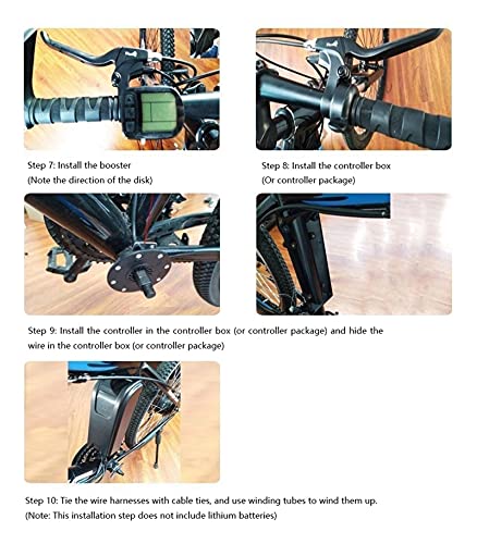 SKYWPOJU 48V 500W Control Kit de conversión de Bicicleta eléctrica 20", 24", 26", 27,5", 28", 29er, 700C Controlador de Velocidad de Ruedas traseras con Pantalla KT-LCD3